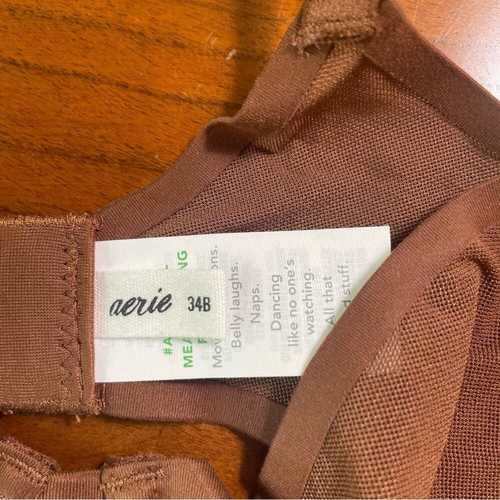 Aerie Smoothez Brown Mesh Underwire Balconette Bra NWT Size 34B - Picture 4 of 6